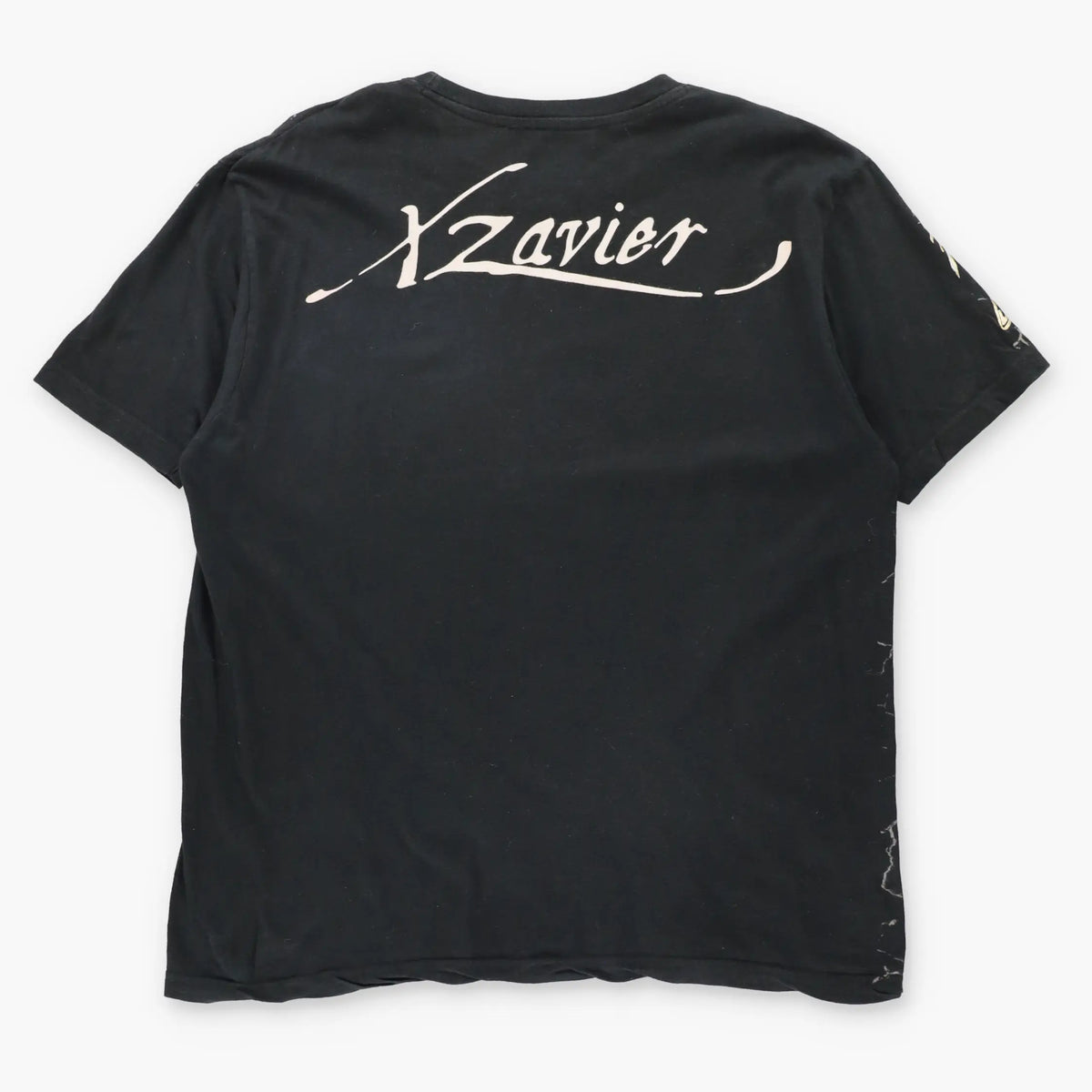 Vintage XAR XZAVIER Gold Foil Sword & Skulls Y2K Black T-Shirt (XL)
