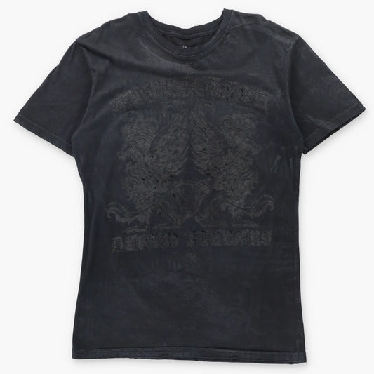 Vintage AFFLICTION Black Velvet Detail Wings USA Made Y2K T-Shirt (L TALL)