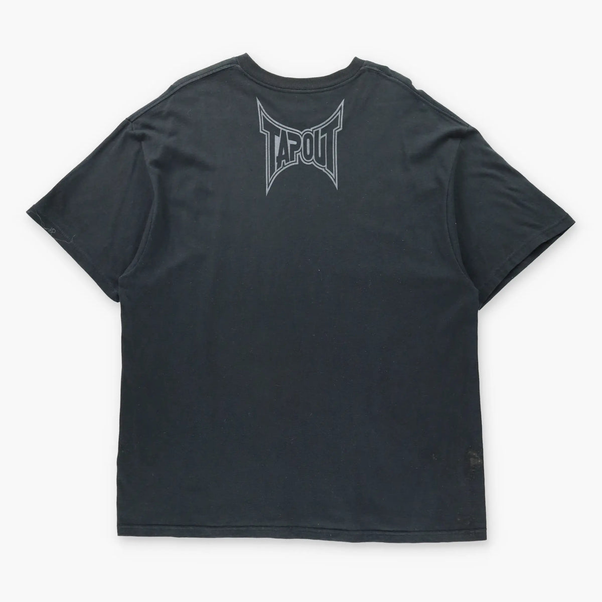 Vintage TAPOUT Silver Foil Detail Crosses & Skulls Y2K Black T-Shirt (XXL)