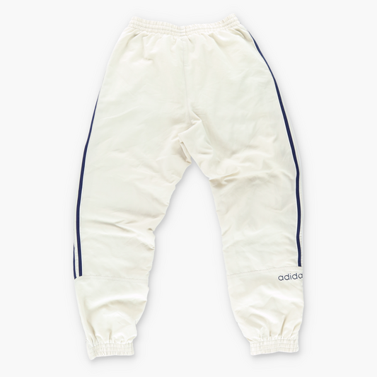 ADIDAS Embroidered Logo 3-Stripe Cream & Navy Track Pants (M)