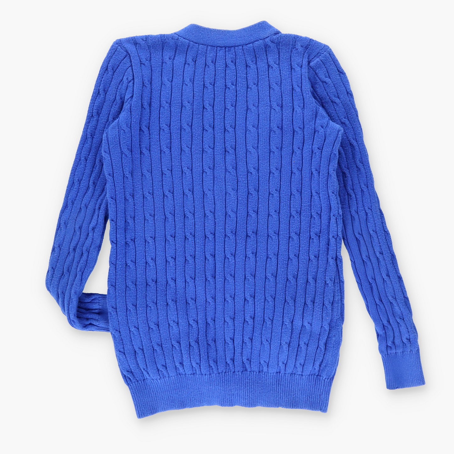 POLO RALPH LAUREN Embroidered Logo Blue & Red Cable Knit Cardigan (S-M)