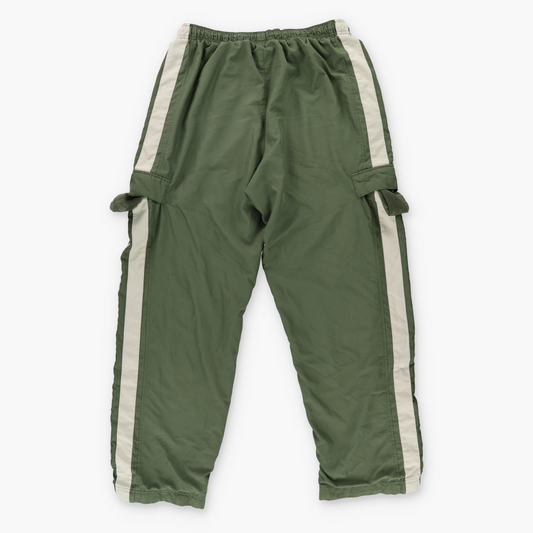 NIKE Embroidered Swoosh Logo Khaki Green Pocket Trackpants (XL)