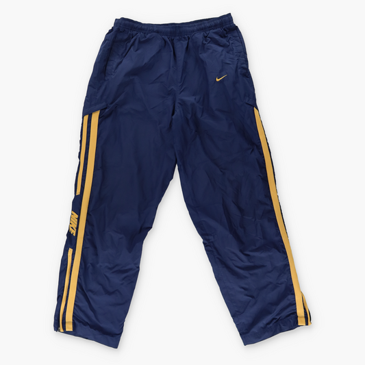 NIKE Embroidered Swoosh Logo Navy & Yellow Track Pants (M)