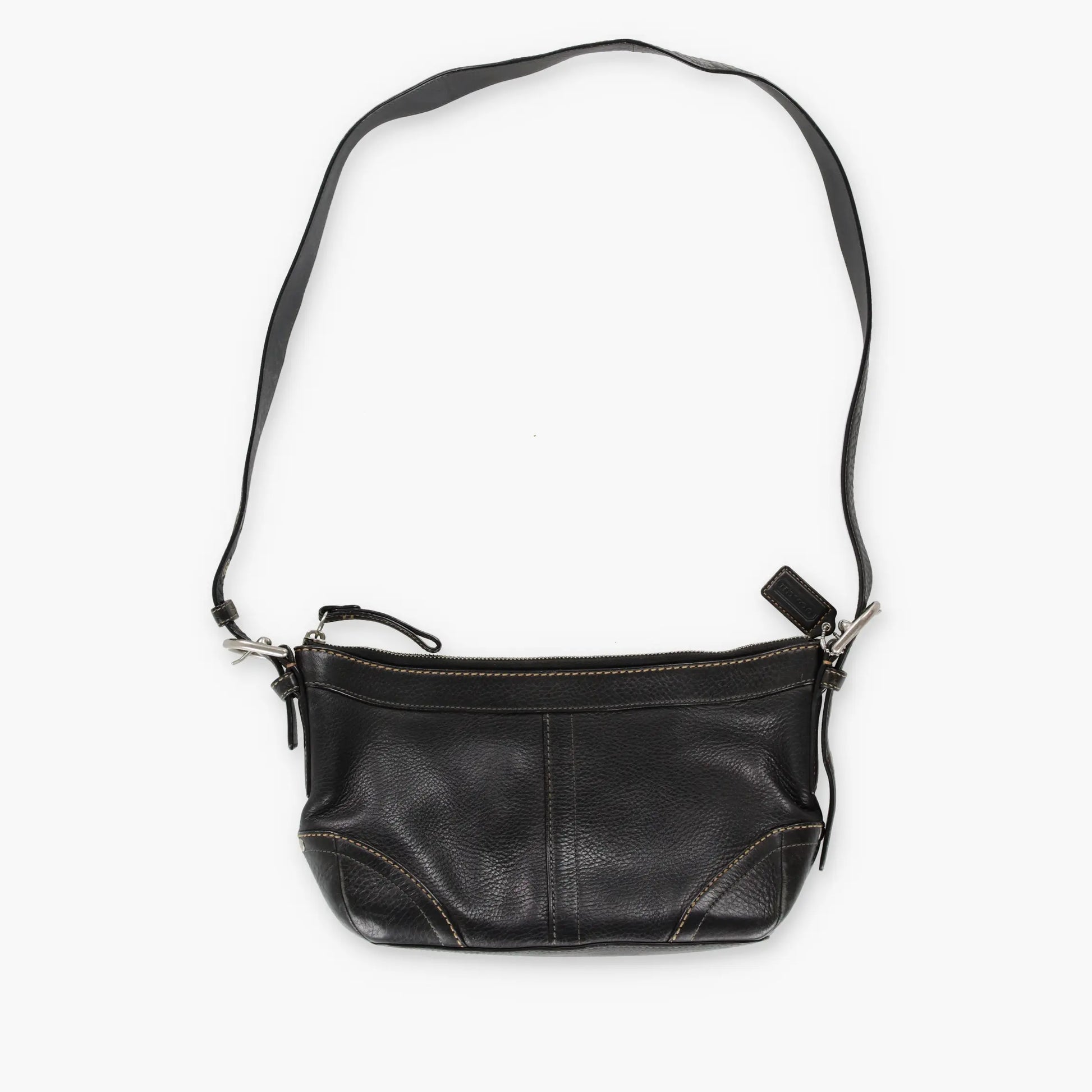 COACH F12321 Satchel Pebbled Black Leather Hobo Bag - Vintage Sole Melbourne