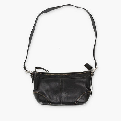 COACH F12321 Satchel Pebbled Black Leather Hobo Bag - Vintage Sole Melbourne