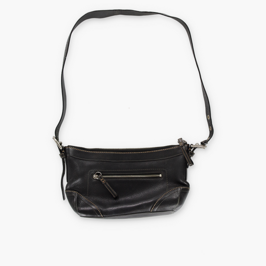 COACH F12321 Satchel Pebbled Black Leather Hobo Bag