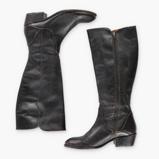 FRYE Carson Piping Tall Leather Boots (9 B)