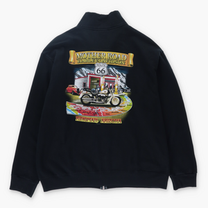 HARLEY DAVIDSON Black & Grey Full Zip Mock Neck Sweatshirt (L)