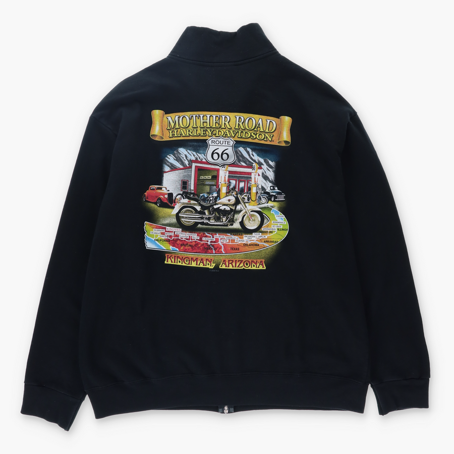 HARLEY DAVIDSON Black & Grey Full Zip Mock Neck Sweatshirt (L)