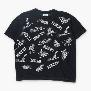 BONERS Skeleton Positions All Over Single Stitch Tee (L)