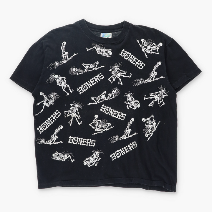 BONERS Skeleton Positions All Over Single Stitch Tee (L)