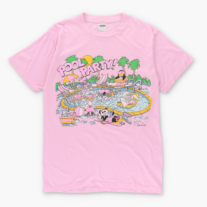 1988 Vintage Zoo Crew Pool Party Puff Print Animal Tee (S)