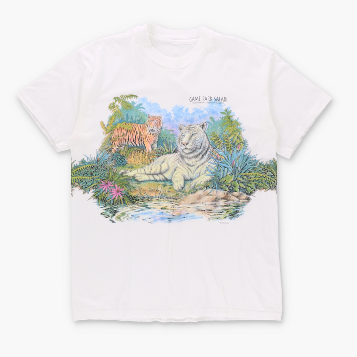 1995 Vintage Sansegal White Siberian Tigers Safari Tee (M-L)