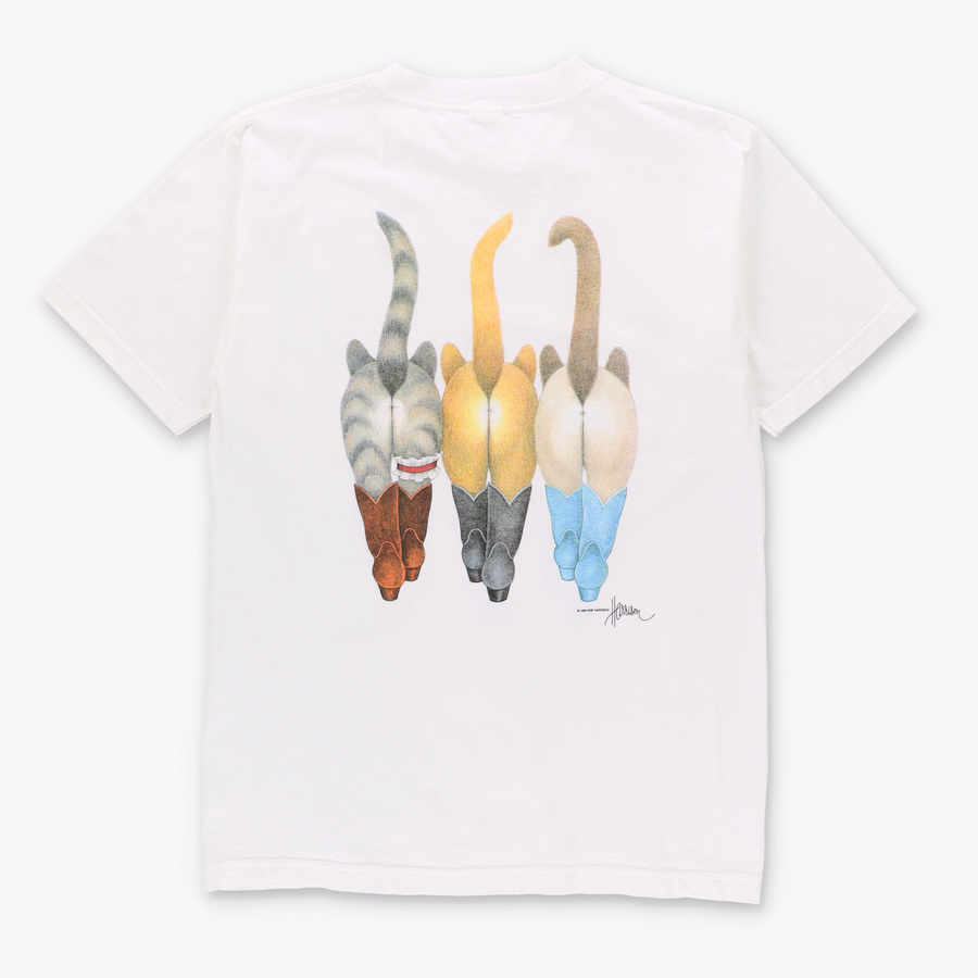 1996 Vintage Bob Harrison Cowboy Cats Bums Animal T-Shirt (M)