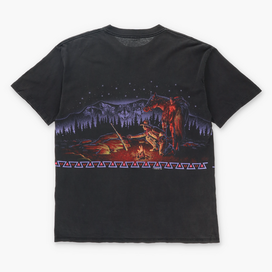 1992 HABITAT Campfire Cowboy Wolves Aztec Tee (XL)