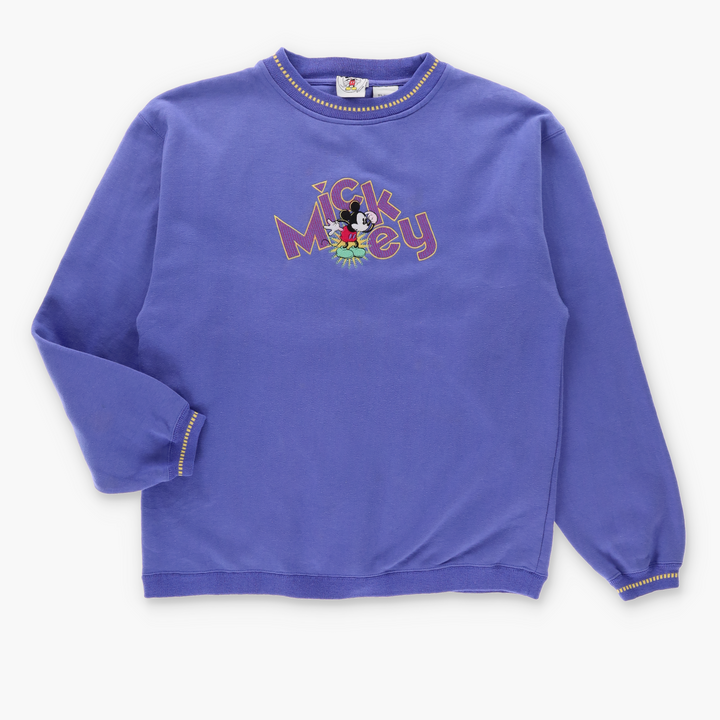 DISNEY Mickey Mouse Embroidered Purple Sweatshirt (L)