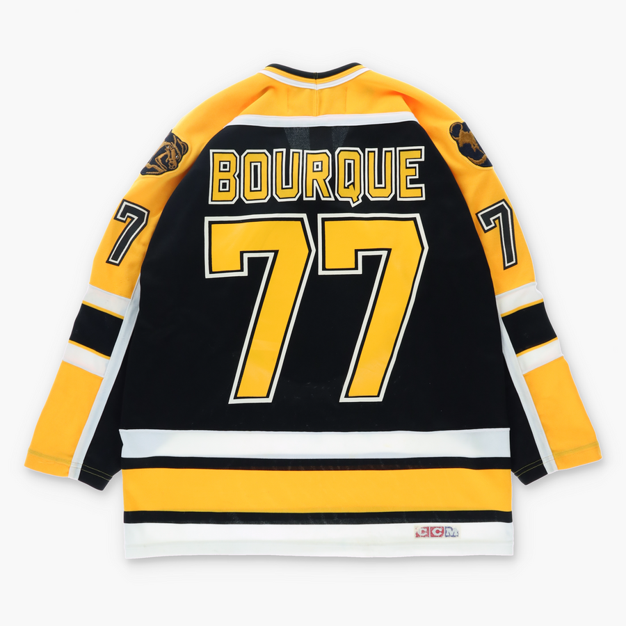 NHL Boston Bruins Ray Bourque Yellow Black Hockey Jersey (L)