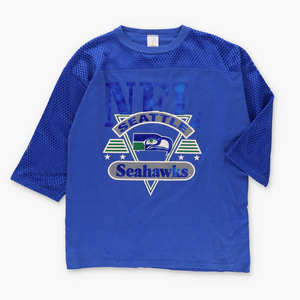 NFL Seattle Seahawks Felt Royal Blue Mesh Tee (L)
