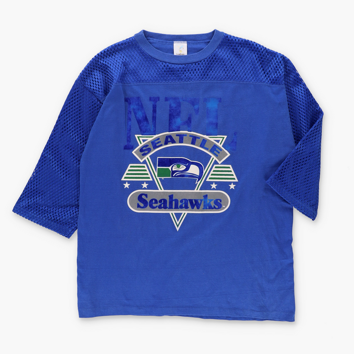 NFL Seattle Seahawks Felt Royal Blue Mesh Tee (L)