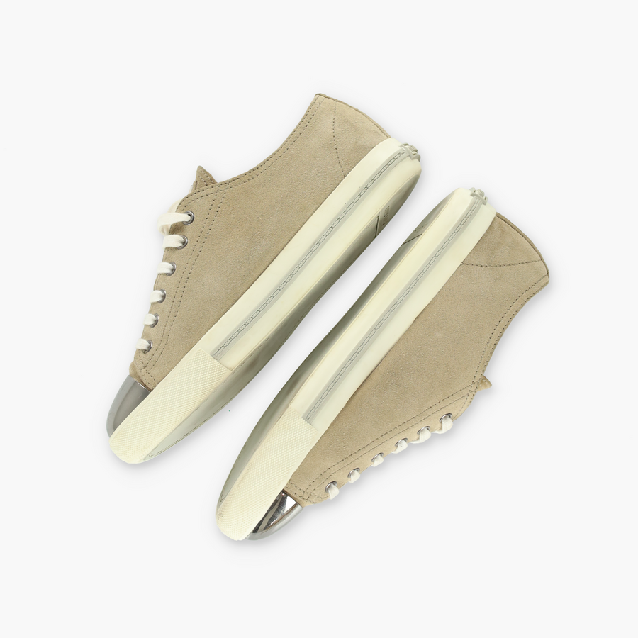 MIU MIU Metal Toe Cap Blush Suede Leather Sneakers (39)