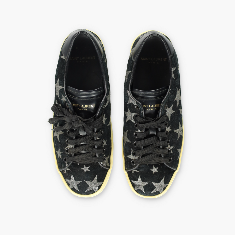 SAINT LAURENT 'Court Classic' Black Suede Platform Sneakers (38.5)