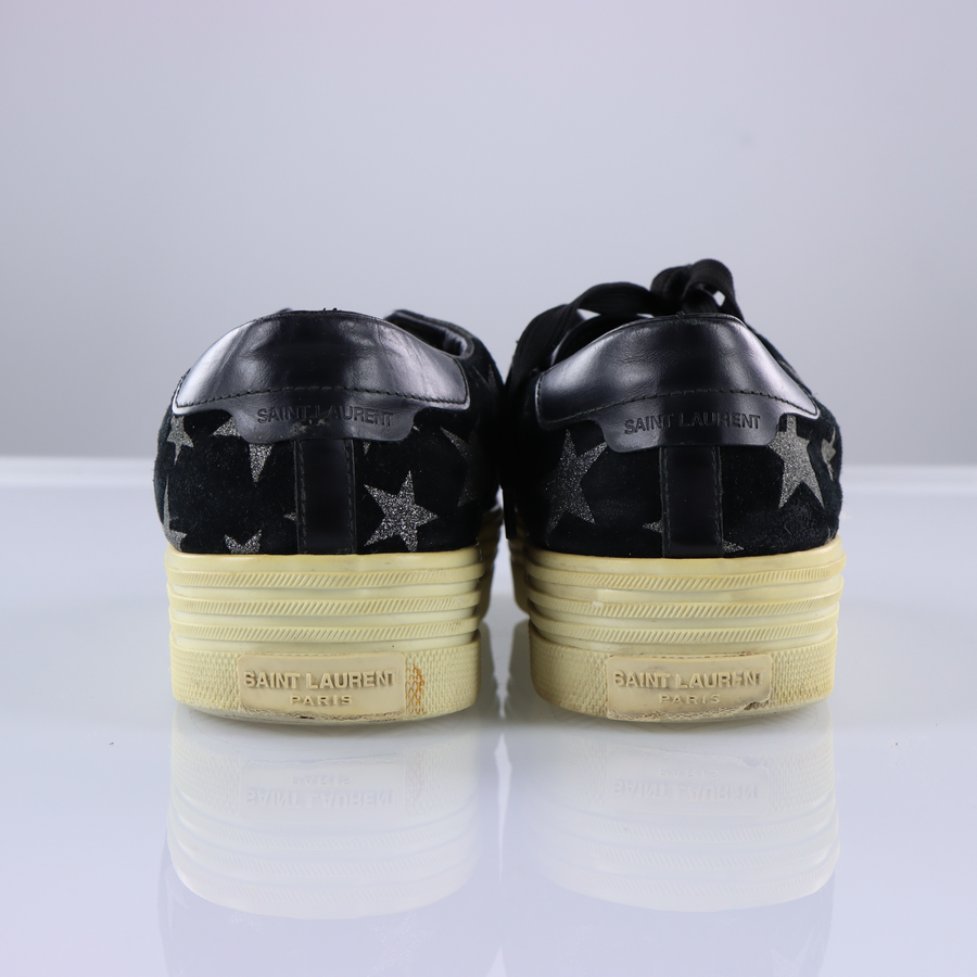 SAINT LAURENT 'Court Classic' Black Suede Platform Sneakers (38.5)