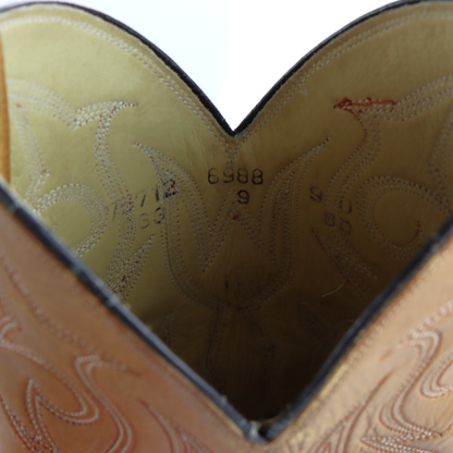 Vintage DAN POST Exotic Anteater Pangolin Leather Cowboy Boots (9)