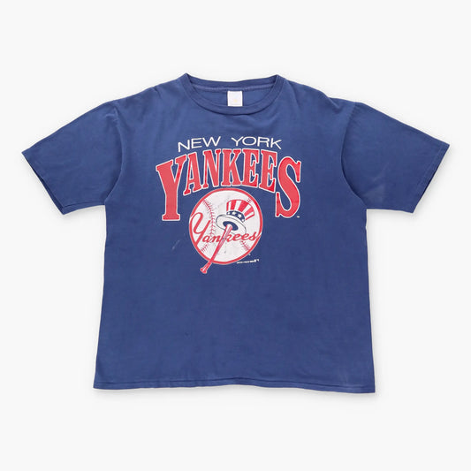 Vintage 1988 YANKEES NYC USA Made Single Stitch Navy Baseball T-Shirt (XL)