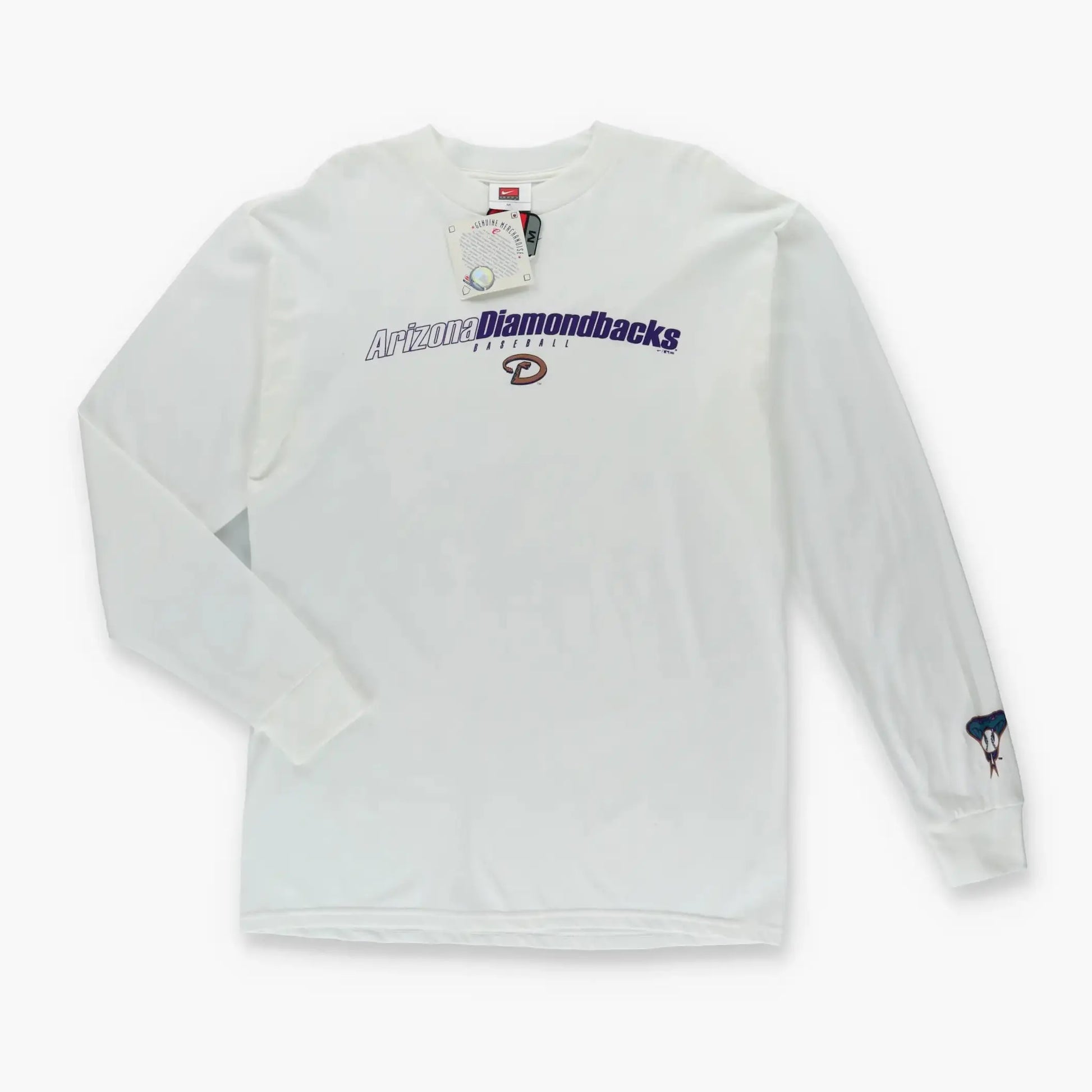 Vintage ARIZONA DIAMONBACKS New With Tags White Long Sleeve Baseball T-Shirt (M) Vintage Sole Melbourne
