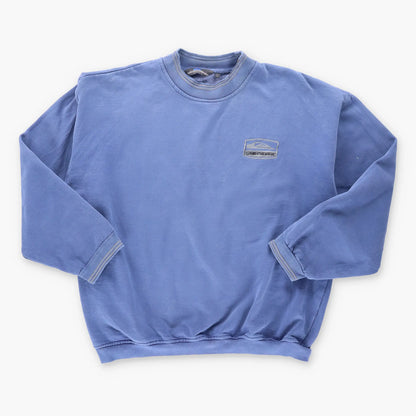 90s QUICKSILVER Embroidered Vintage Blue USA Made Surf Sweatshirt (L)