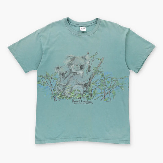 Vintage Koala 'Busch Gardens' Green USA Made Single Stitch T-Shirt (L)