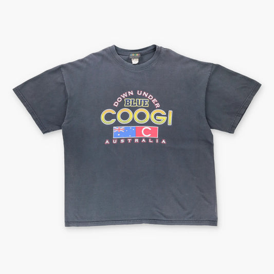 COOGI Y2K 'Down Under Blue' Australia Faded USA Made Vintage T-Shirt (XXL)