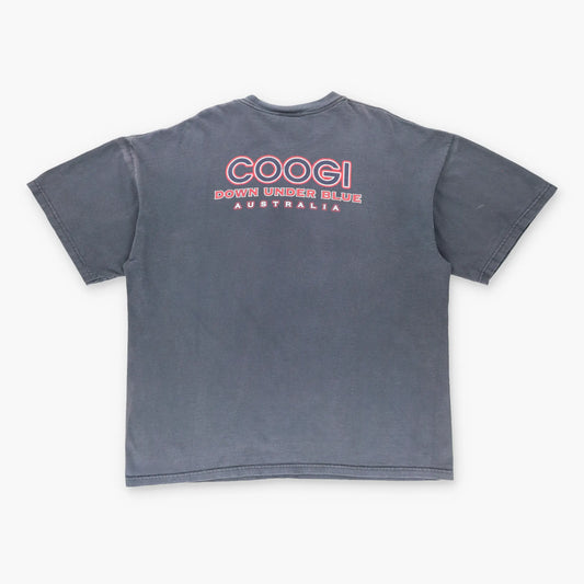 COOGI Y2K 'Down Under Blue' Australia Faded USA Made Vintage T-Shirt (XXL)