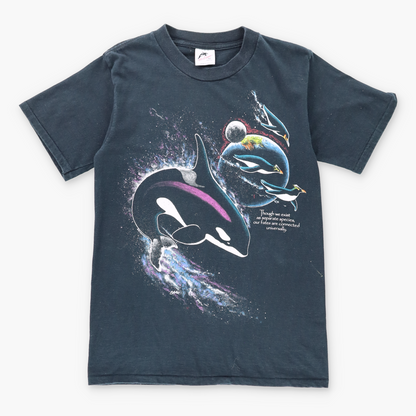 Vintage 1990 Harlequin Space Whale Ocean Two Sided USA Made T-Shirt  (S-M) Vintage Sole Melbourne