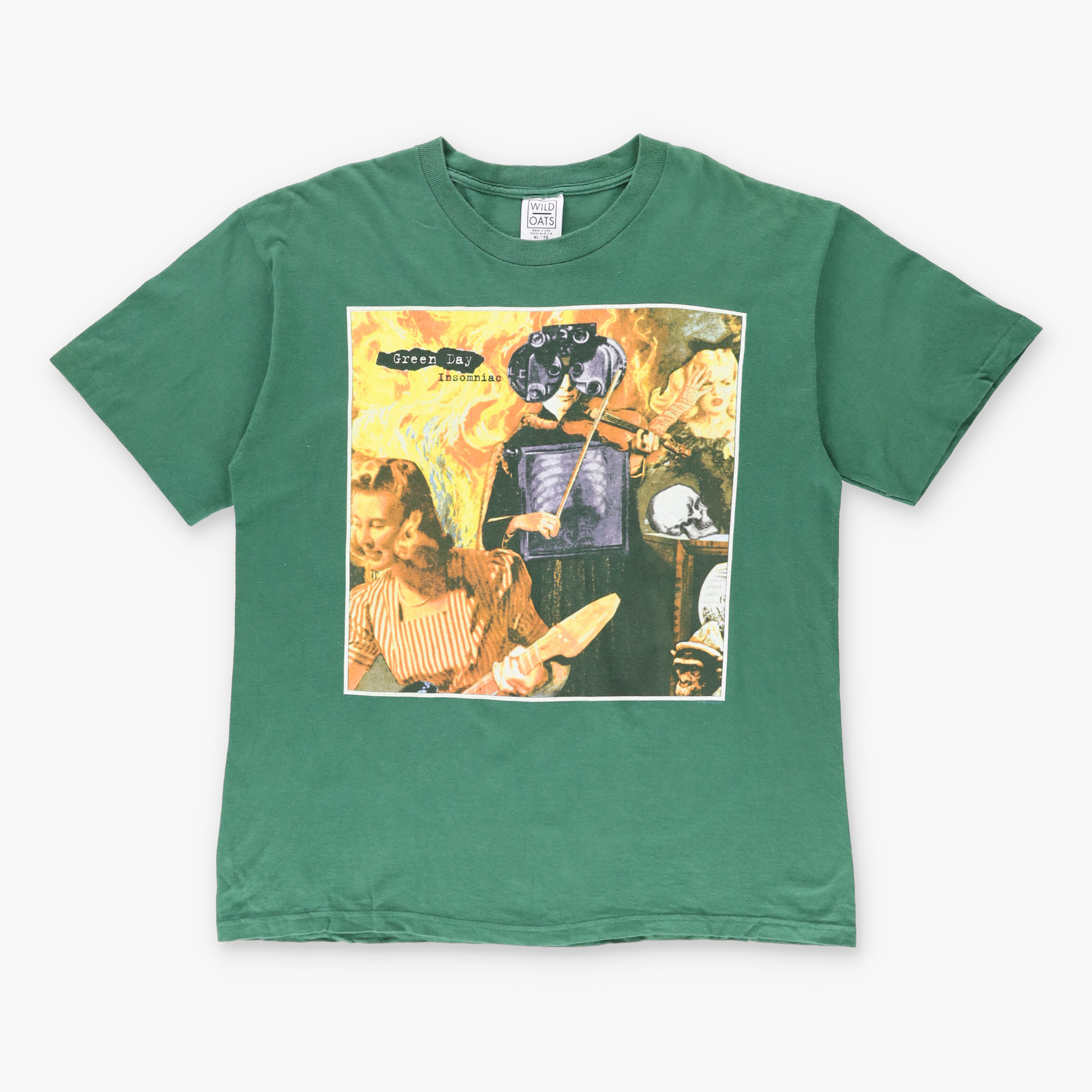 Vintage GREEN DAY 'Insomniac Tour' 1995 Album Cover USA Made Band T-Shirt (XL) Vintage Sole Melbourne