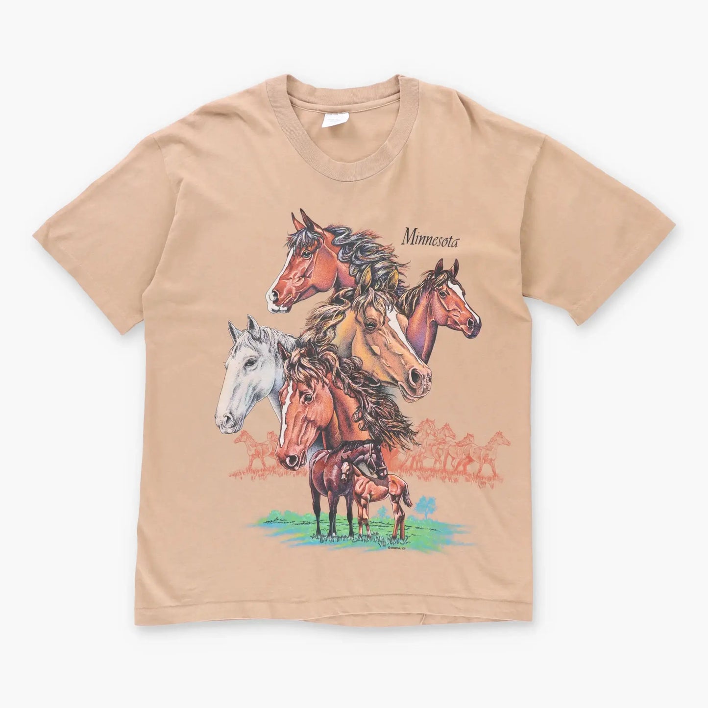 Vintage 1995 Minnesota Wild Horses USA Made Brown T-Shirt (M-L) Vintage Sole Melbourne