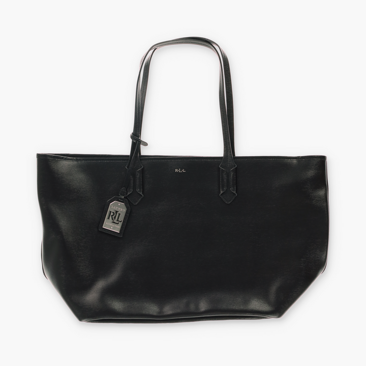 LAUREN RALPH LAUREN 'Classic Tate' Black Leather Tote Bag