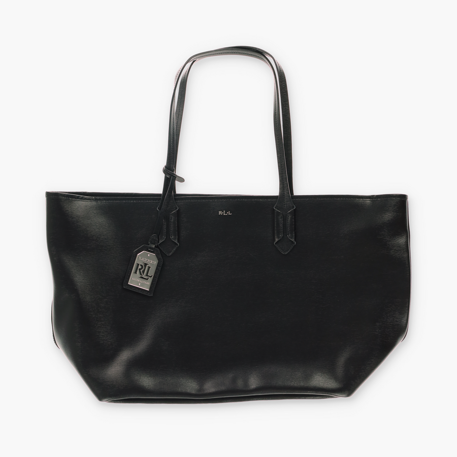 LAUREN RALPH LAUREN 'Classic Tate' Black Leather Tote Bag