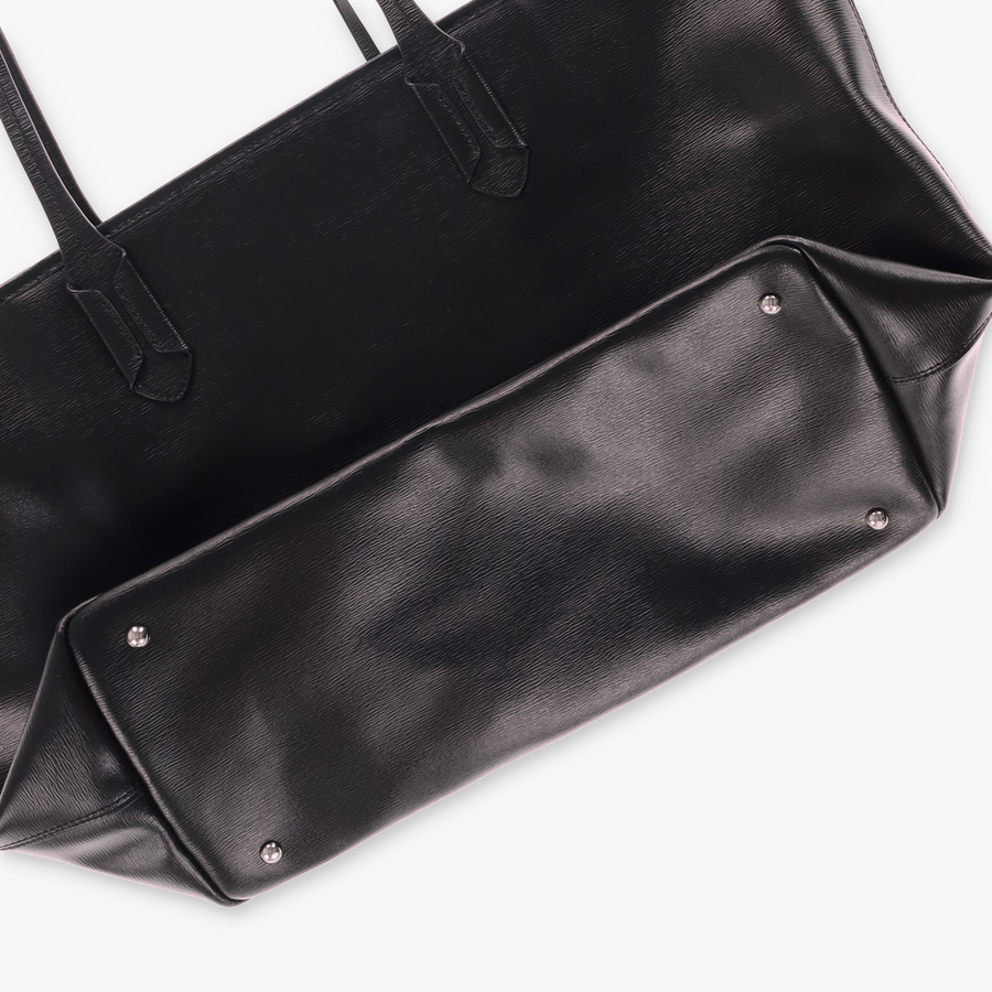 LAUREN RALPH LAUREN 'Classic Tate' Black Leather Tote Bag