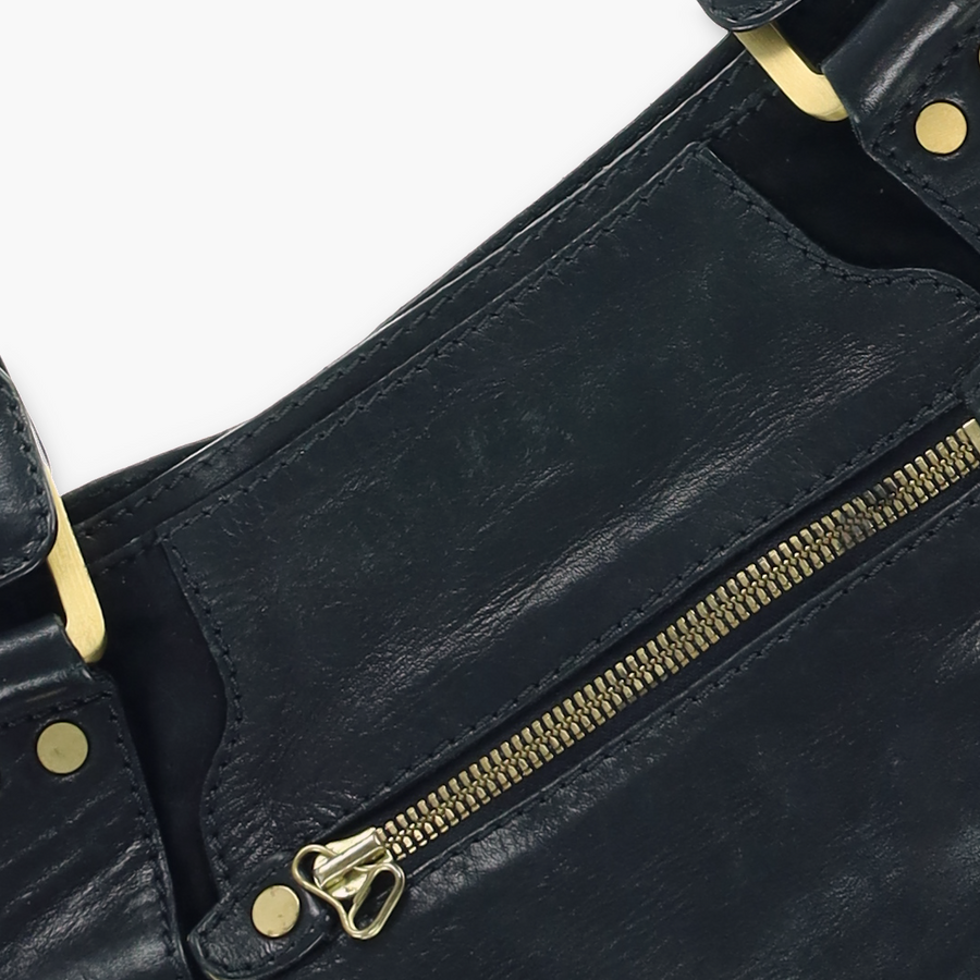 JIMMY CHOO 'Mahala' Black Leather Tote Bag