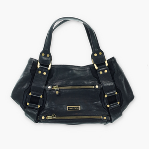 JIMMY CHOO 'Mahala' Black Leather Tote Bag