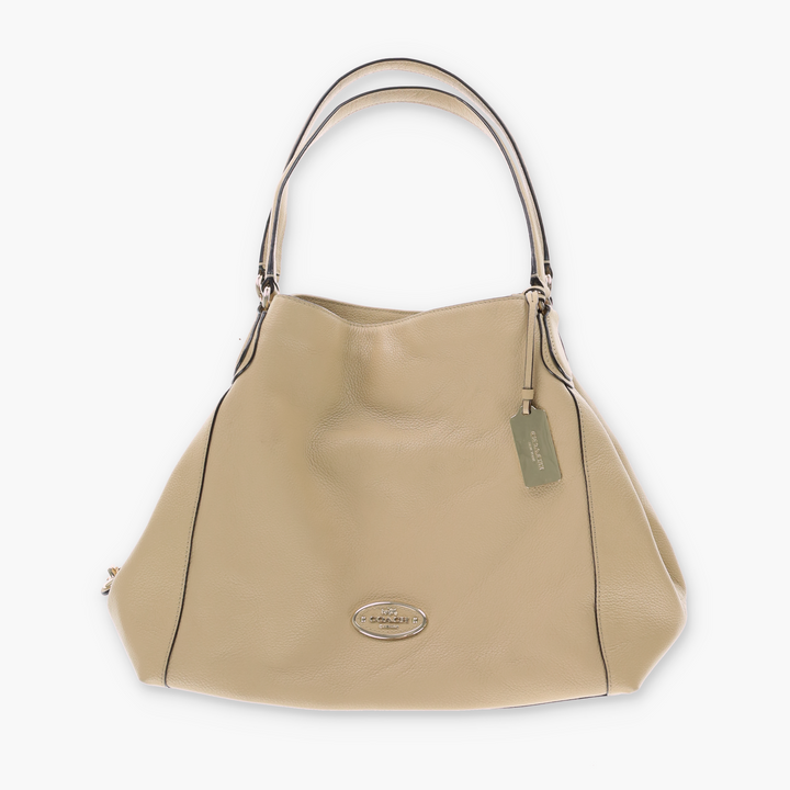COACH 'Edie' 33547 Beige Leather Hobo Bag