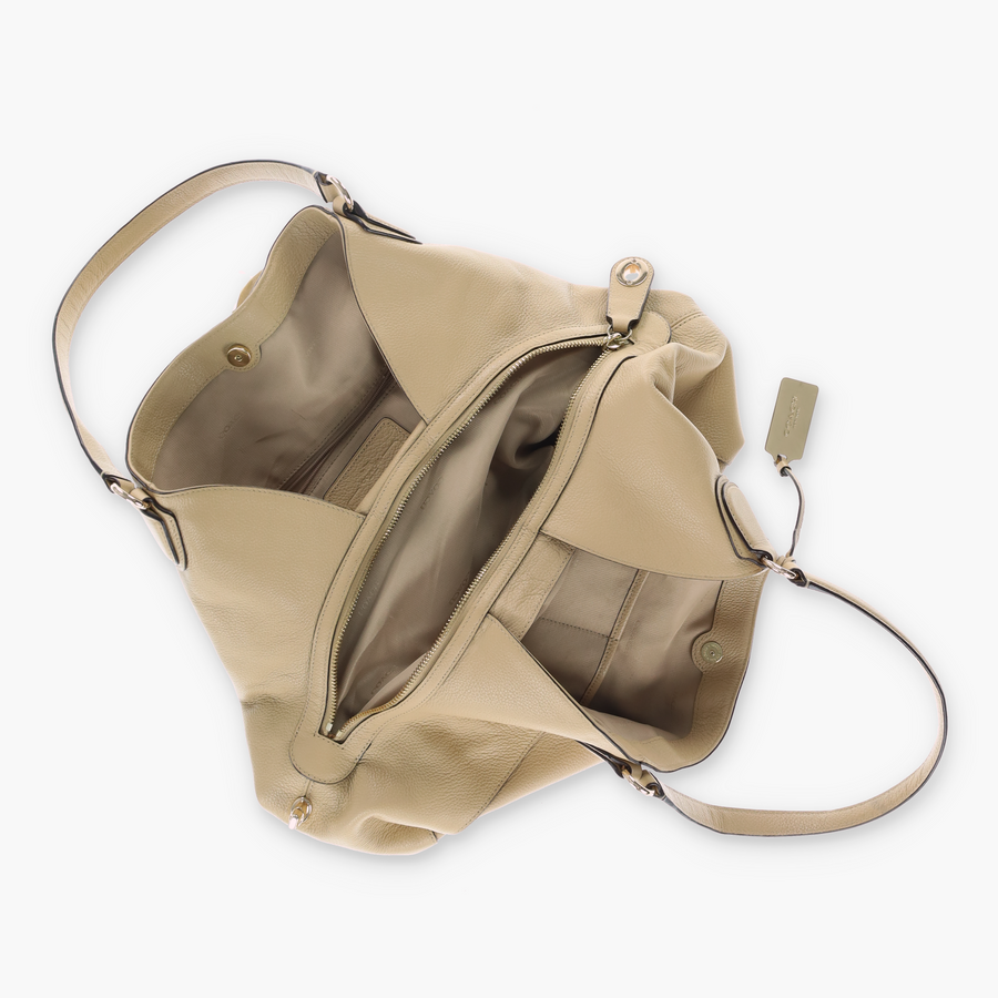 COACH 'Edie' 33547 Beige Leather Hobo Bag