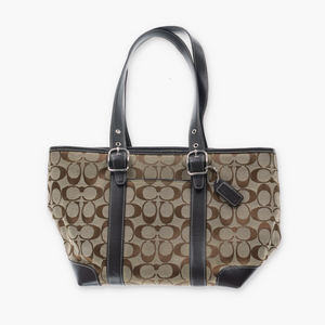COACH Signature Jacquard 6042 Brown Tote Bag