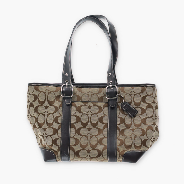 COACH Signature Jacquard 6042 Brown Tote Bag