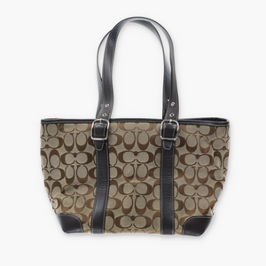 COACH Signature Jacquard 6042 Brown Tote Bag