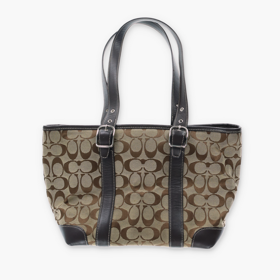 COACH Signature Jacquard 6042 Brown Tote Bag