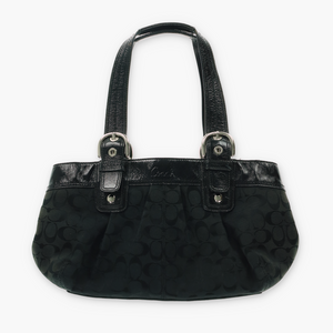 COACH 'Pleated Soho' F13742 Black Hobo Shoulder Bag