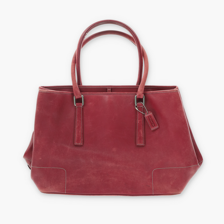 COACH 'Hamptons' 7757 Red Leather Tote Bag