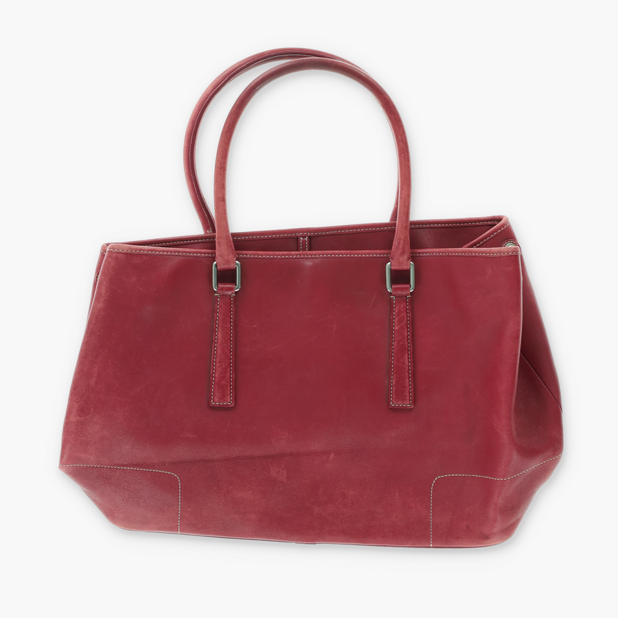 COACH 'Hamptons' 7757 Red Leather Tote Bag